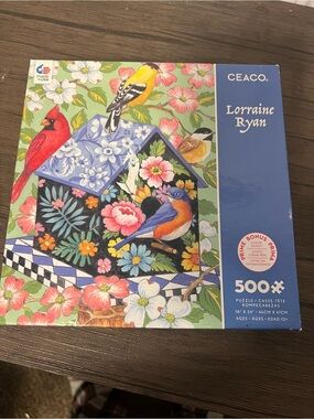 Ceaco Lorraine Ryan Floral Birdhouse 500-Piece Jigsaw Puzzle - Multicolor